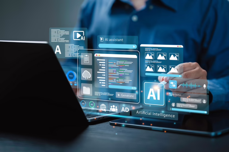 Ai generate concept. artificial intelligence content generator t