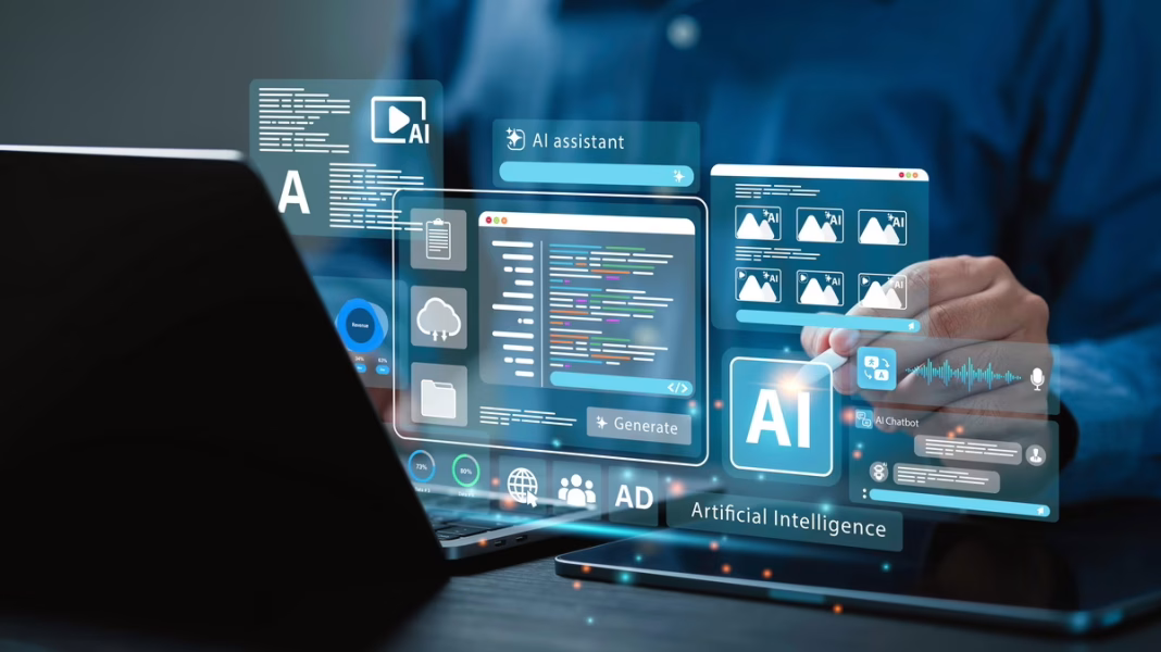 Ai generate concept. artificial intelligence content generator t